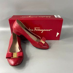 Salvatore Ferragamo Vera Leather Pumps, Size 6 C
